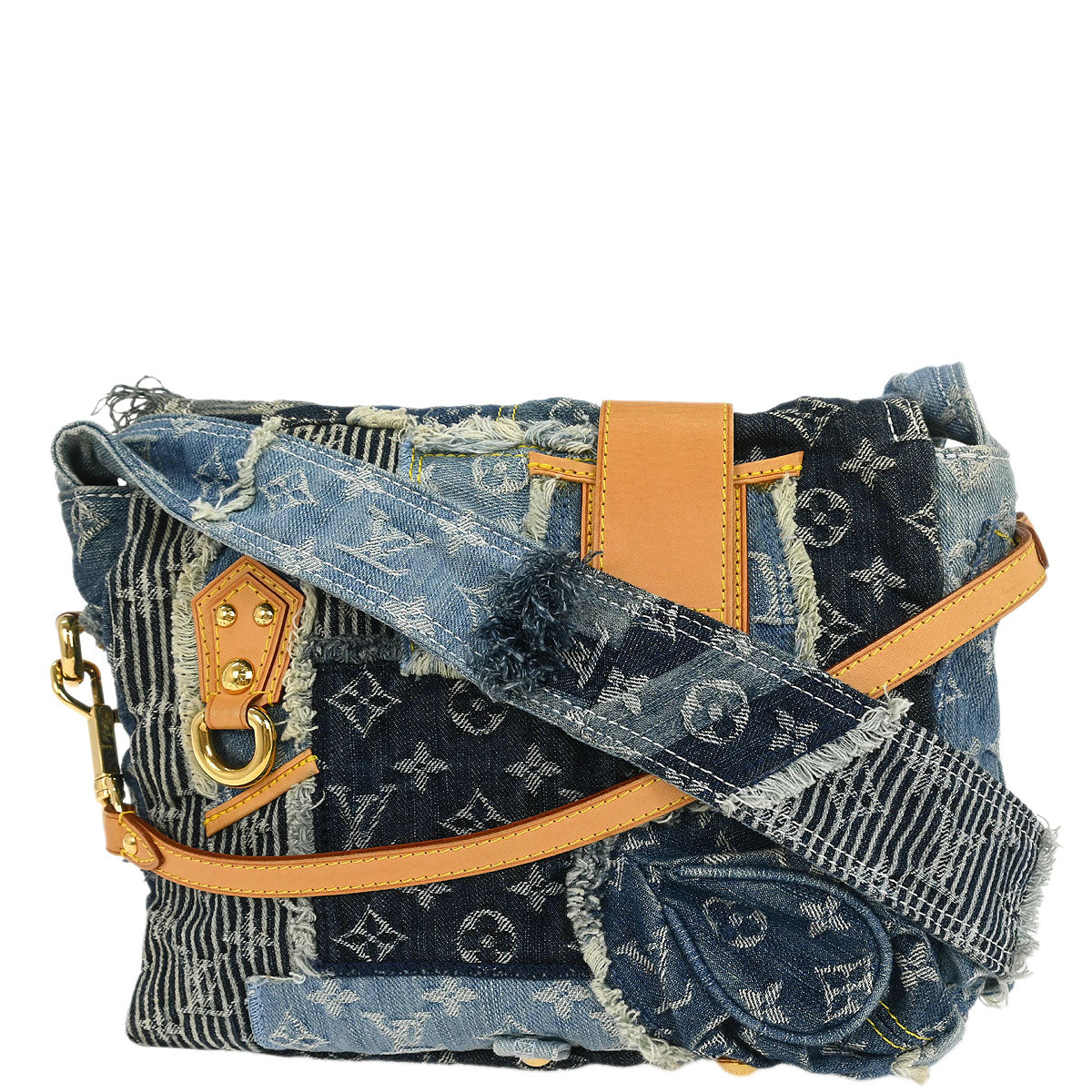 Louis Vuitton Monogram Denim Patchwork Postie 2way Handbag M95374