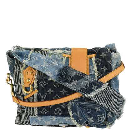 Louis Vuitton Monogram Denim Patchwork Postie 2way Handbag M95374