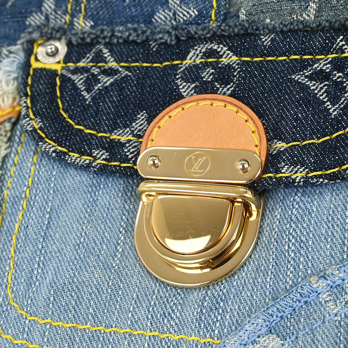 Louis Vuitton Monogram Denim Patchwork Postie 2way Handbag M95374