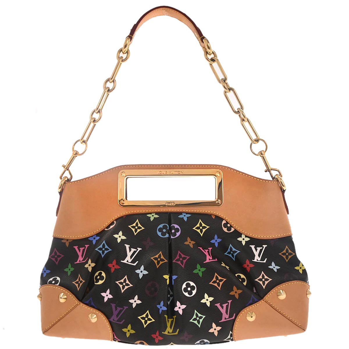 Louis Vuitton Black Multicolor Judy MM 2way Shoulder Handbag M40256