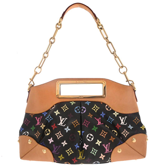 Louis Vuitton Black Multicolor Judy MM 2way Shoulder Handbag M40256