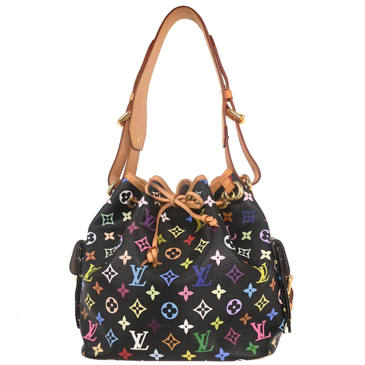 Louis Vuitton Black Monogram Multicolor Petite Noe Handbag M42230