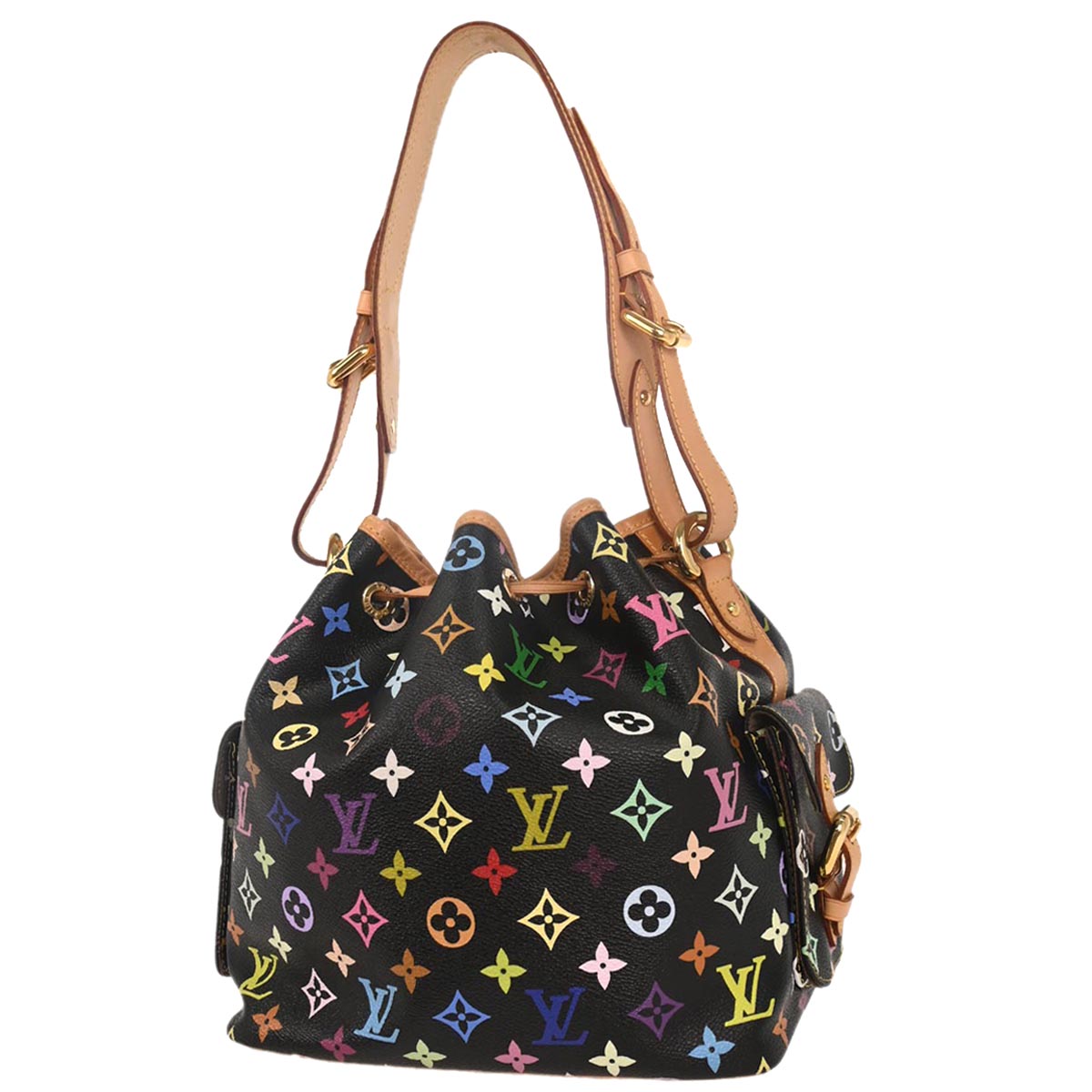 Louis Vuitton Black Monogram Multicolor Petite Noe Handbag M42230