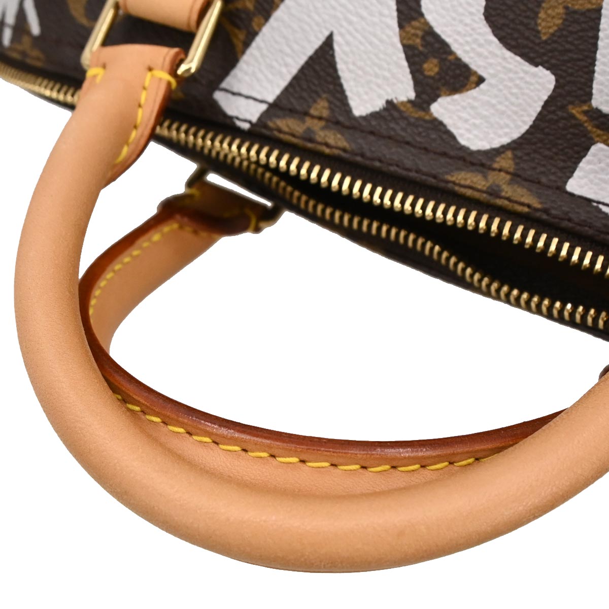 Louis Vuitton White Monogram Graffiti Speedy 30 Handbag M92195