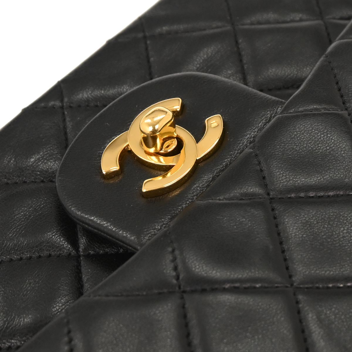 Chanel Black Lambskin Small Classic Double Flap Shoulder Bag