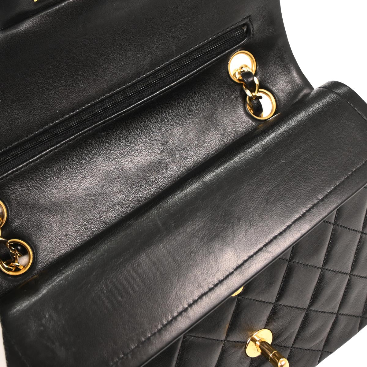 Chanel Black Lambskin Small Classic Double Flap Shoulder Bag