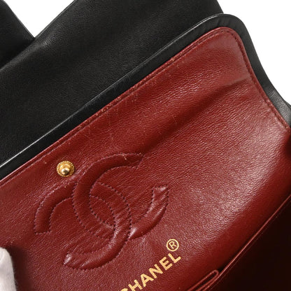 Chanel Black Lambskin Small Classic Double Flap Shoulder Bag