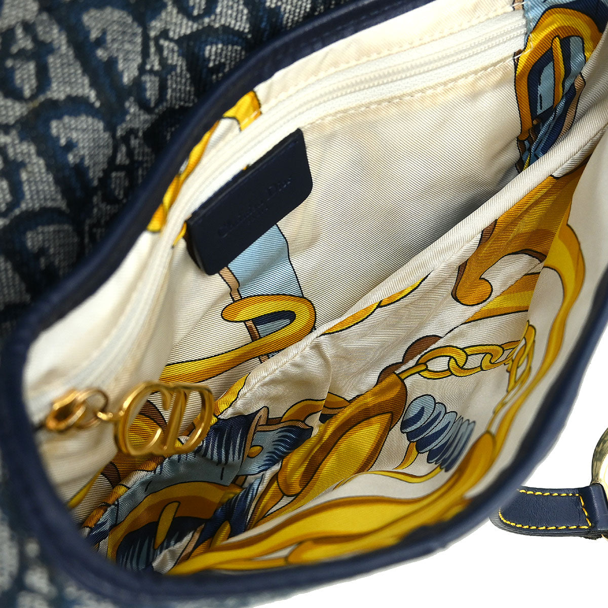 Christian Dior Navy Trotter Saddle Handbag
