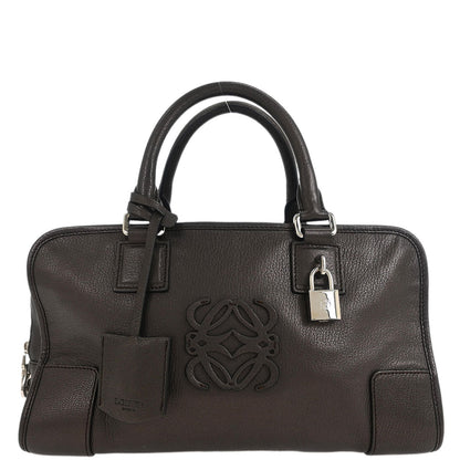Loewe Metallic Brown Leather Amazona 28 Handbag
