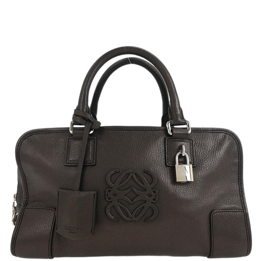 Loewe Metallic Brown Leather Amazona 28 Handbag