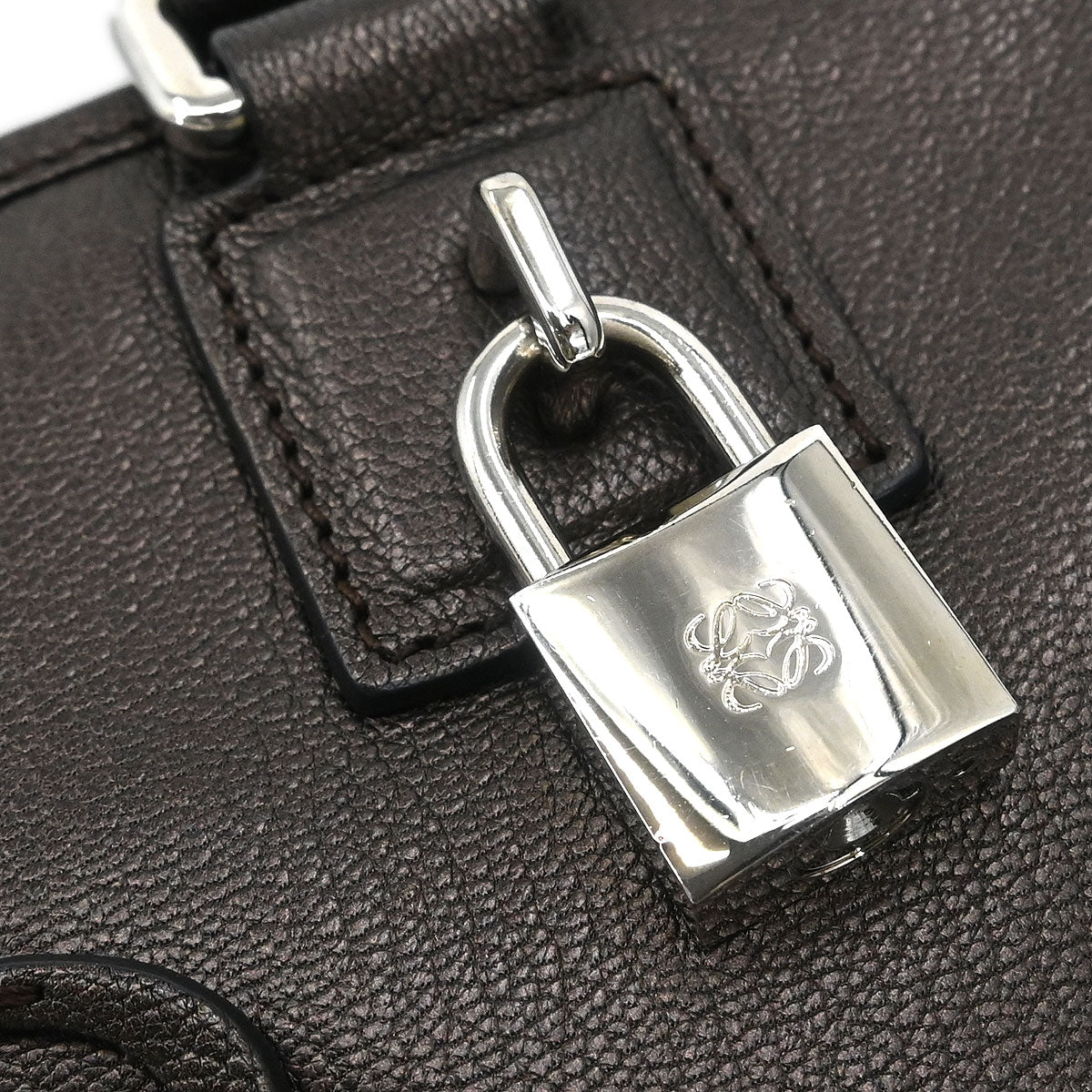 Loewe Metallic Brown Leather Amazona 28 Handbag