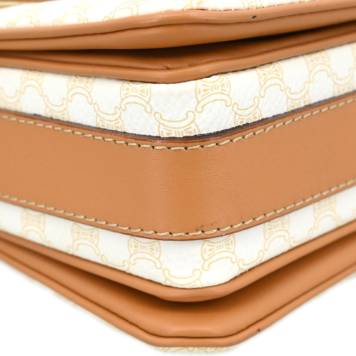 Celine White PVC Macadam Shoulder Bag