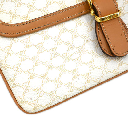 Celine White PVC Macadam Shoulder Bag