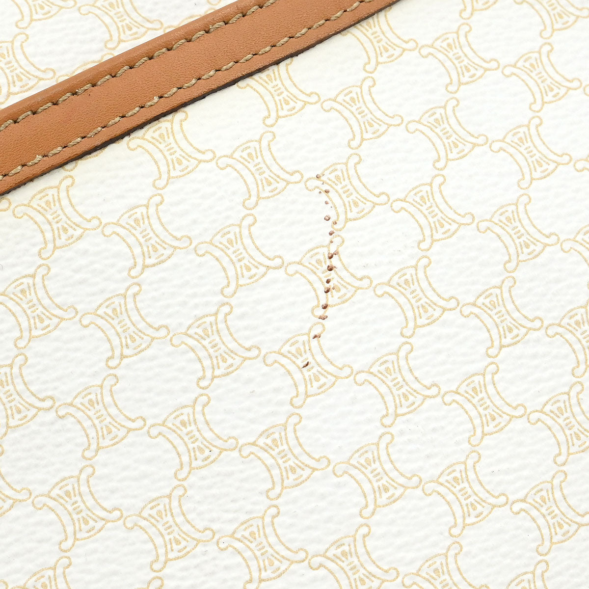 Celine White PVC Macadam Shoulder Bag