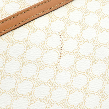 Celine White PVC Macadam Shoulder Bag