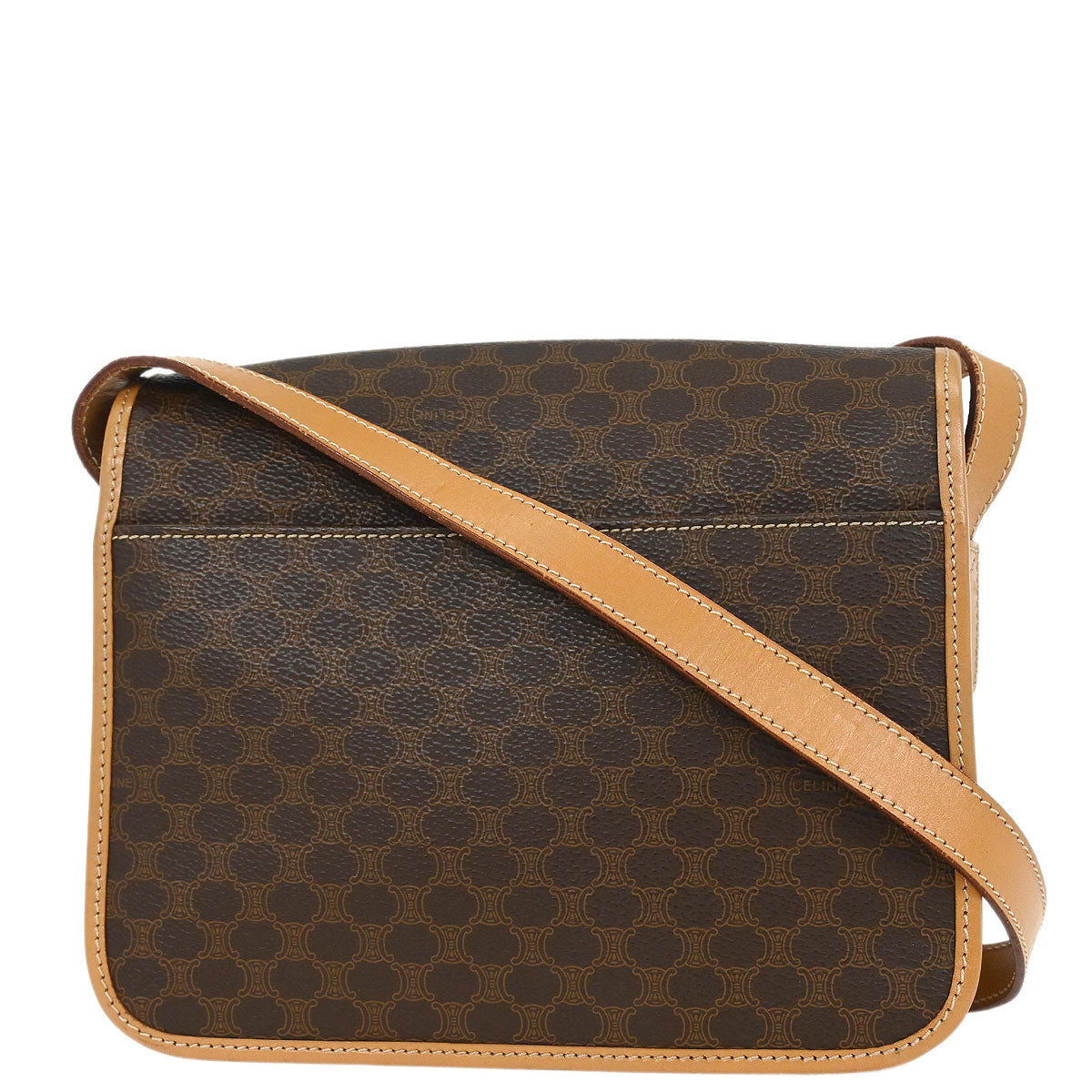 Celine Brown PVC Macadam Shoulder Bag