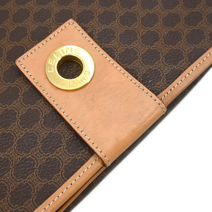 Celine Brown PVC Macadam Shoulder Bag