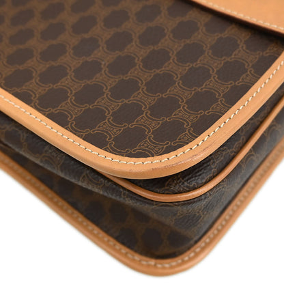 Celine Brown PVC Macadam Shoulder Bag