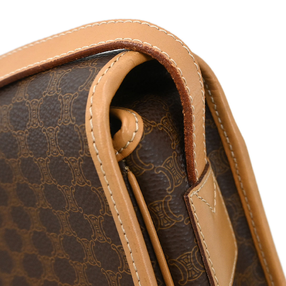 Celine Brown PVC Macadam Shoulder Bag