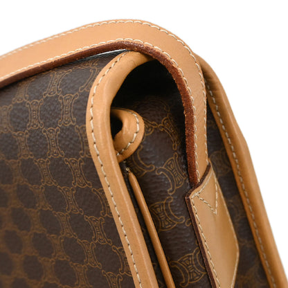 Celine Brown PVC Macadam Shoulder Bag