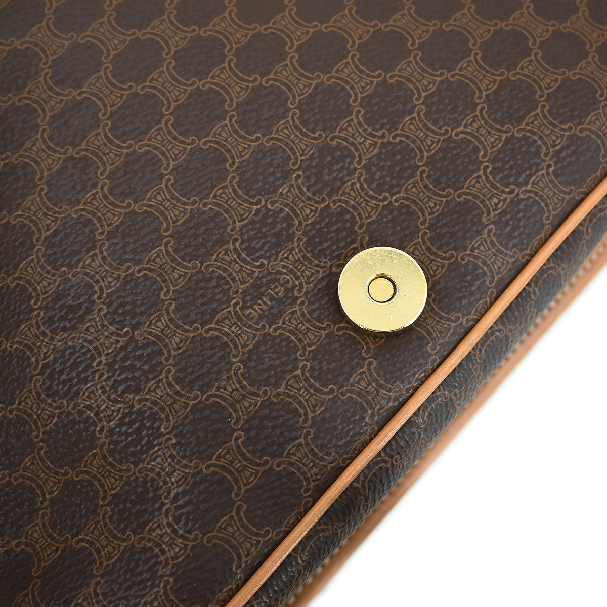 Celine Brown PVC Macadam Shoulder Bag