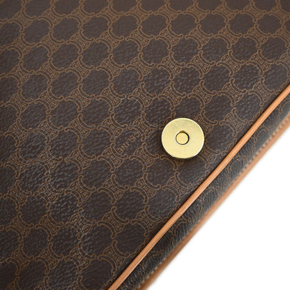 Celine Brown PVC Macadam Shoulder Bag
