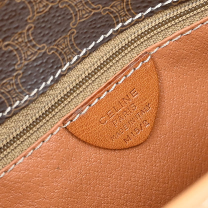 Celine Brown PVC Macadam Shoulder Bag