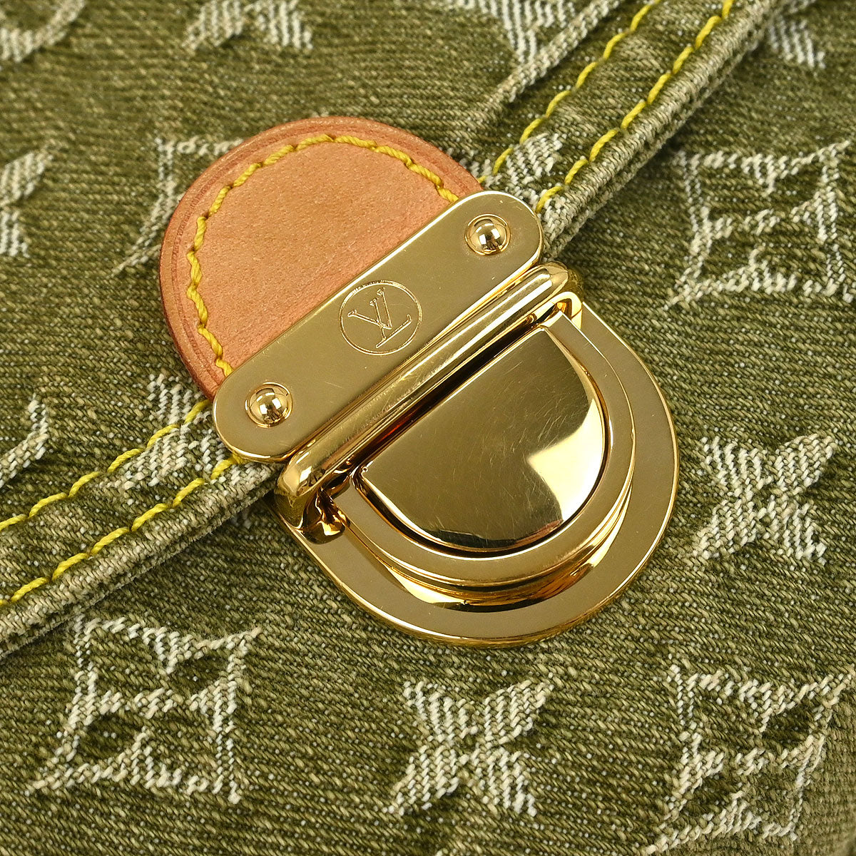 Louis Vuitton Khaki Monogram Denim Mini Pleaty Handbag M95217