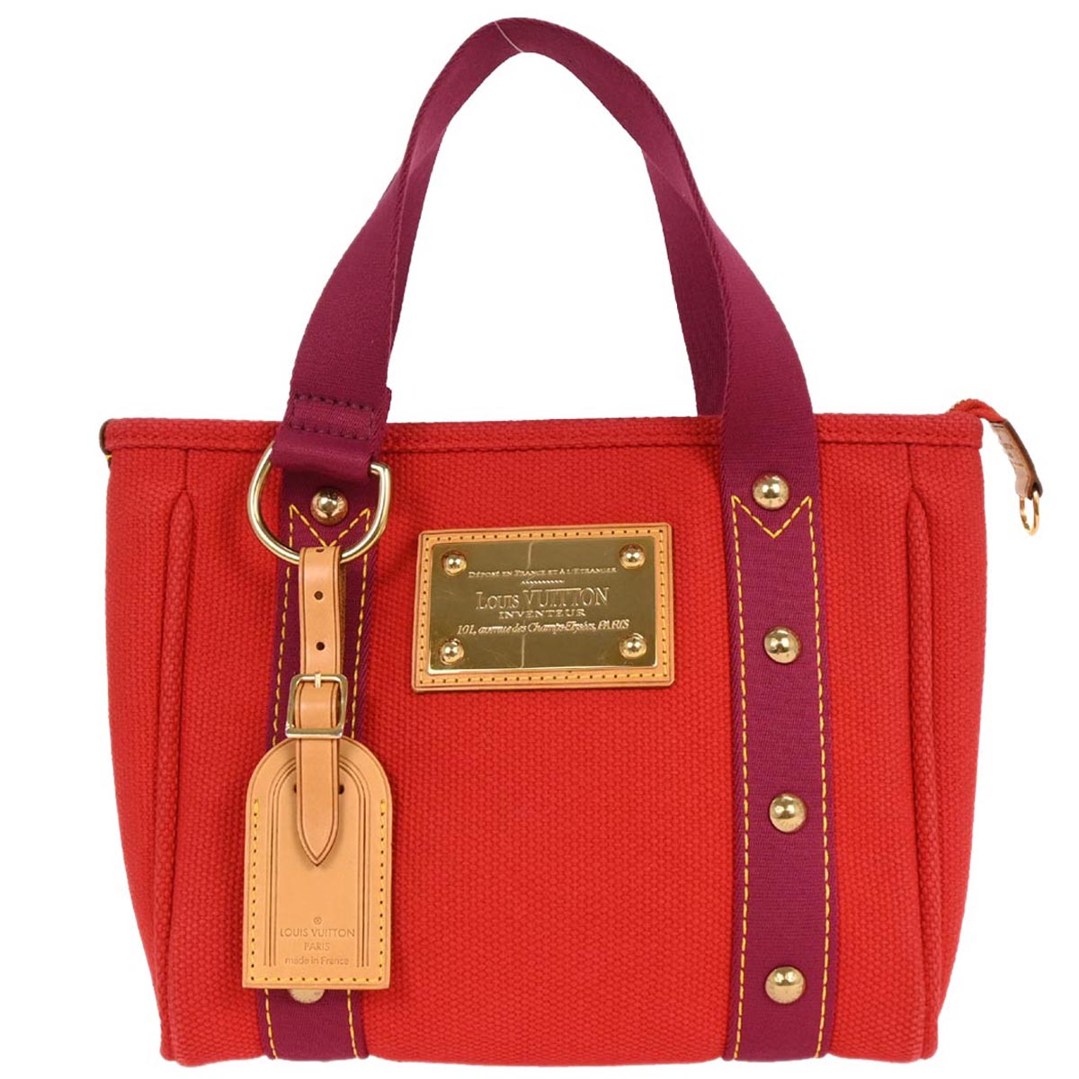 Louis Vuitton Red Purple Antigua Cabas PM Tote Bag M40037