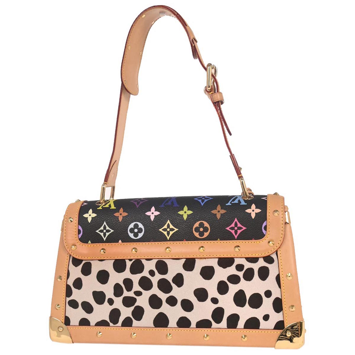 Louis Vuitton * Black Pony hair Sac Dalmatian Handbag M92825