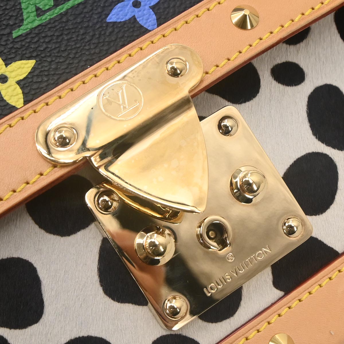 Louis Vuitton * Black Pony hair Sac Dalmatian Handbag M92825