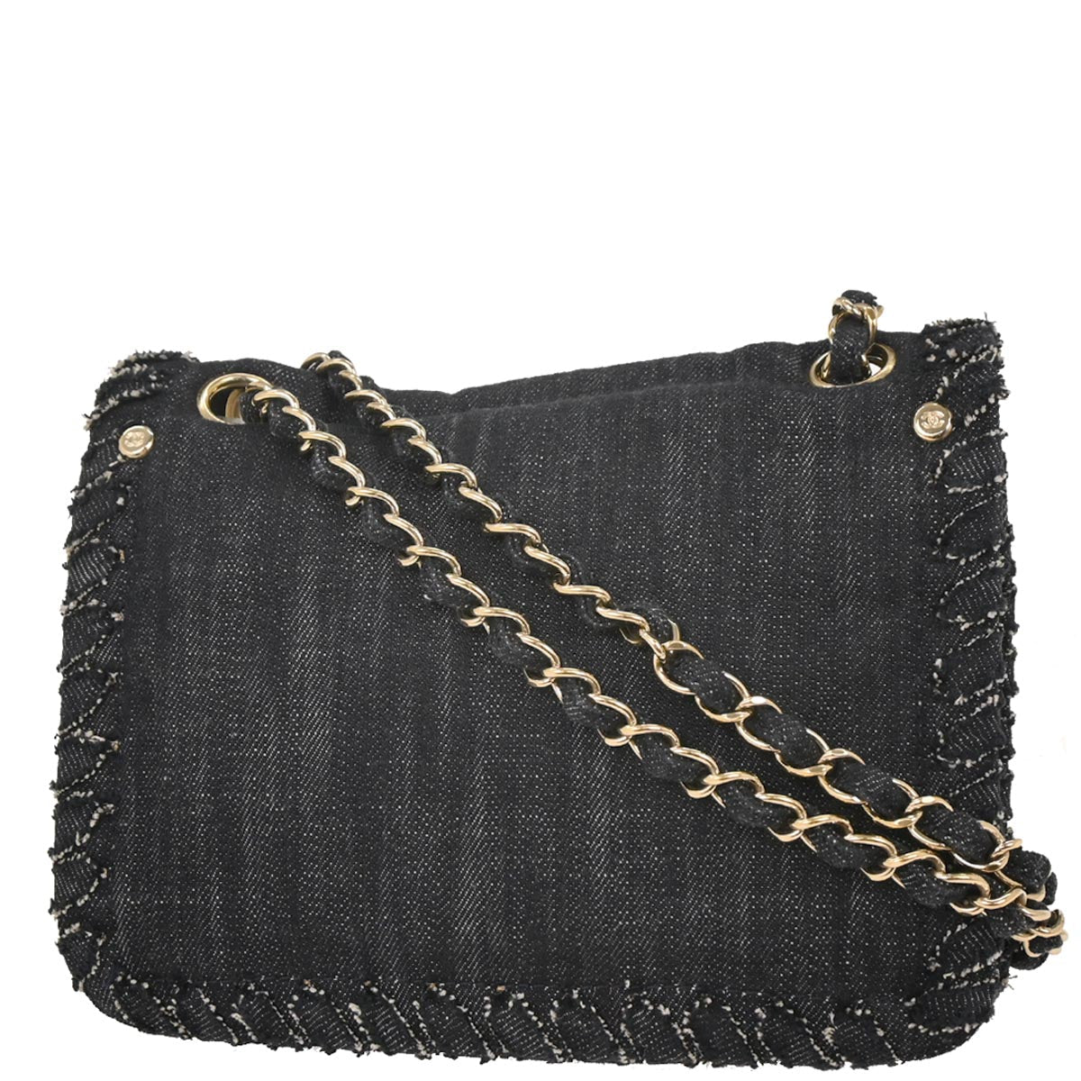 Chanel Indigo Denim Night Flight Mademoiselle Lock Shoulder Bag