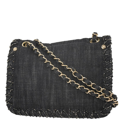 Chanel Indigo Denim Night Flight Mademoiselle Lock Shoulder Bag