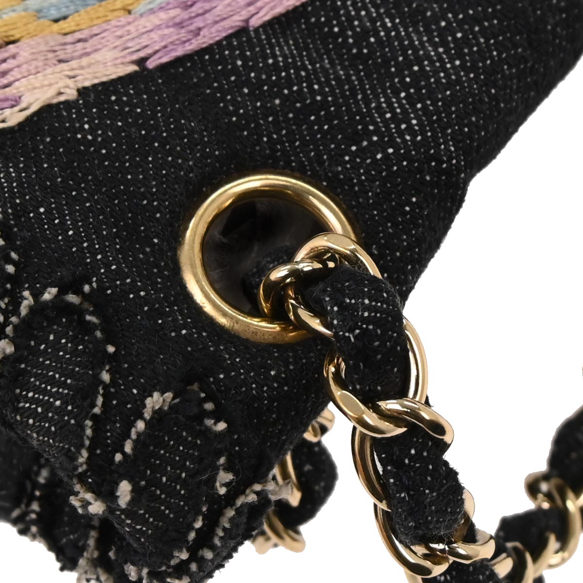 Chanel Indigo Denim Night Flight Mademoiselle Lock Shoulder Bag