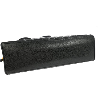 Chanel Black Calfskin Chevron Shoulder Bag