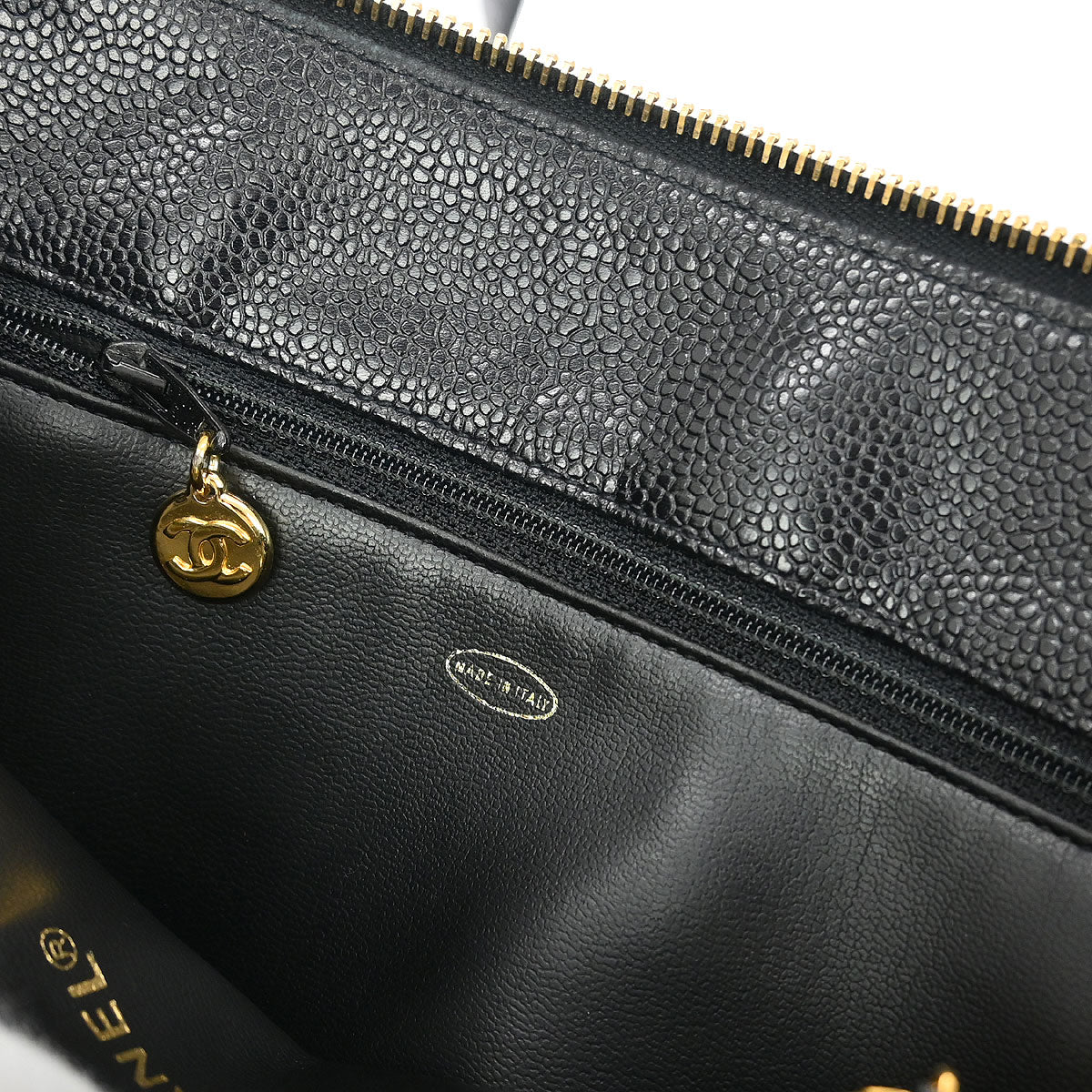 Chanel Black Calfskin Chevron Shoulder Bag