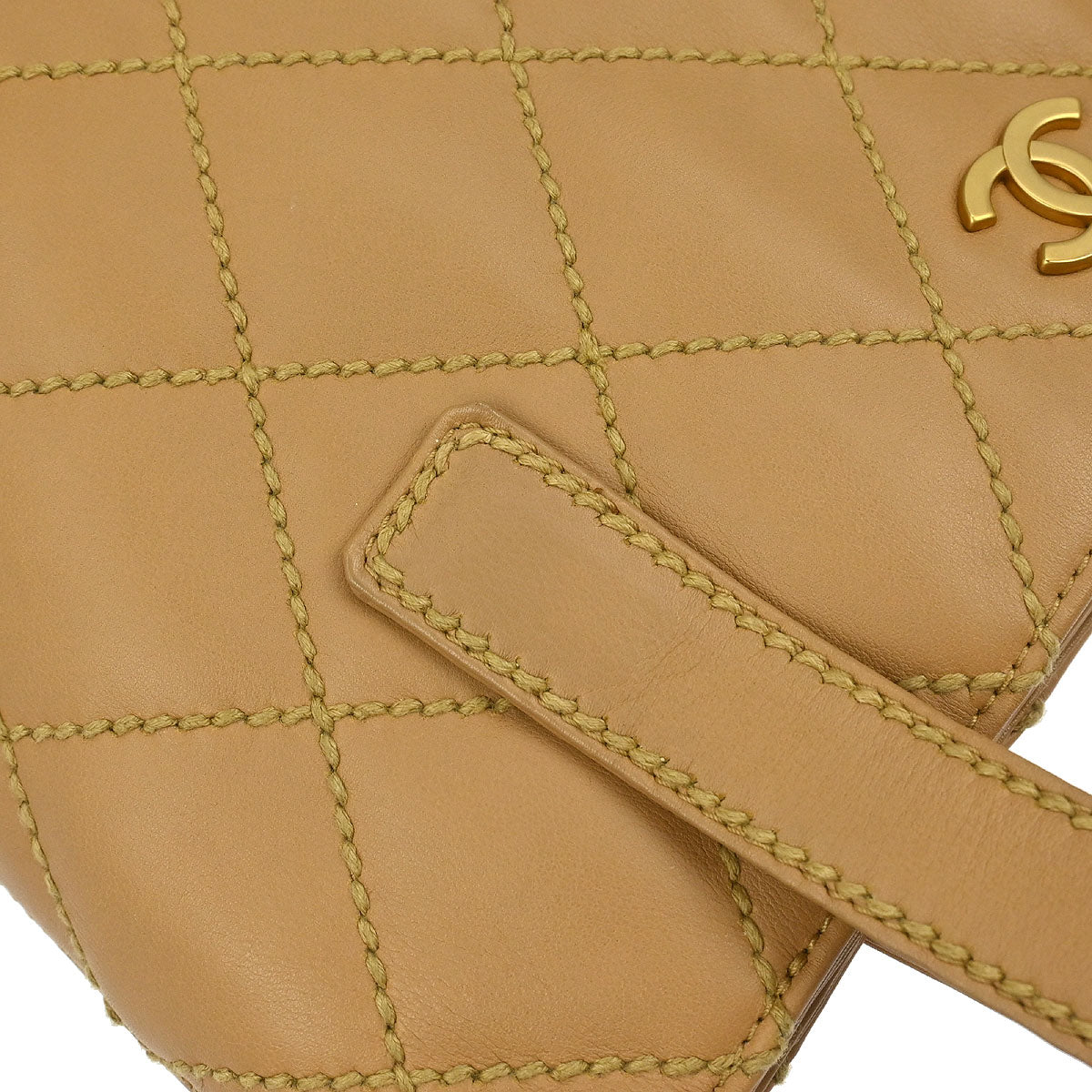 Chanel 2005-2006 Beige Calfskin Wild Stitch Tote Bag