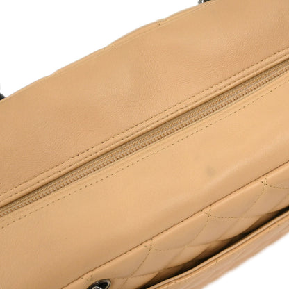 Chanel Beige Black Calfskin Cambon Ligne Bowling Bag