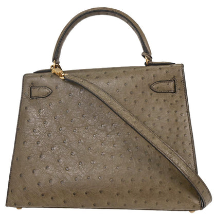 Hermes * Mousse Ostrich Kelly 28 Sellier 2way Shoulder Handbag