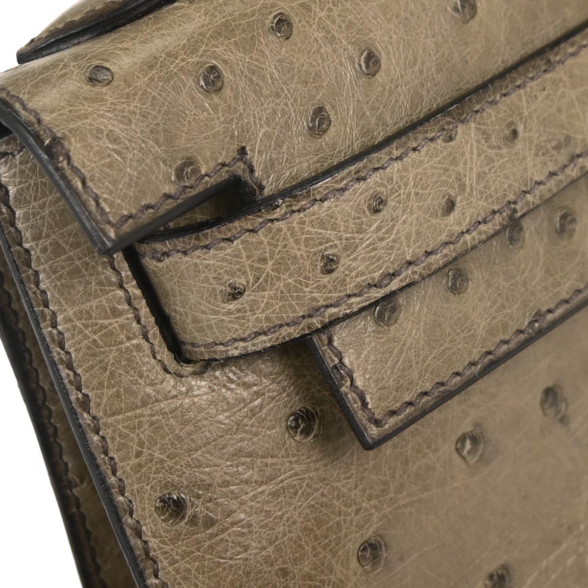 Hermes * Mousse Ostrich Kelly 28 Sellier 2way Shoulder Handbag