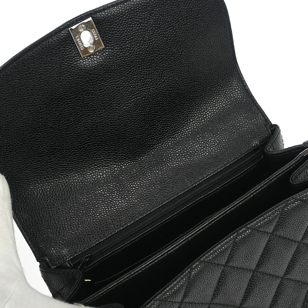 Chanel 1997-1999 Black Caviar Shoulder Bag