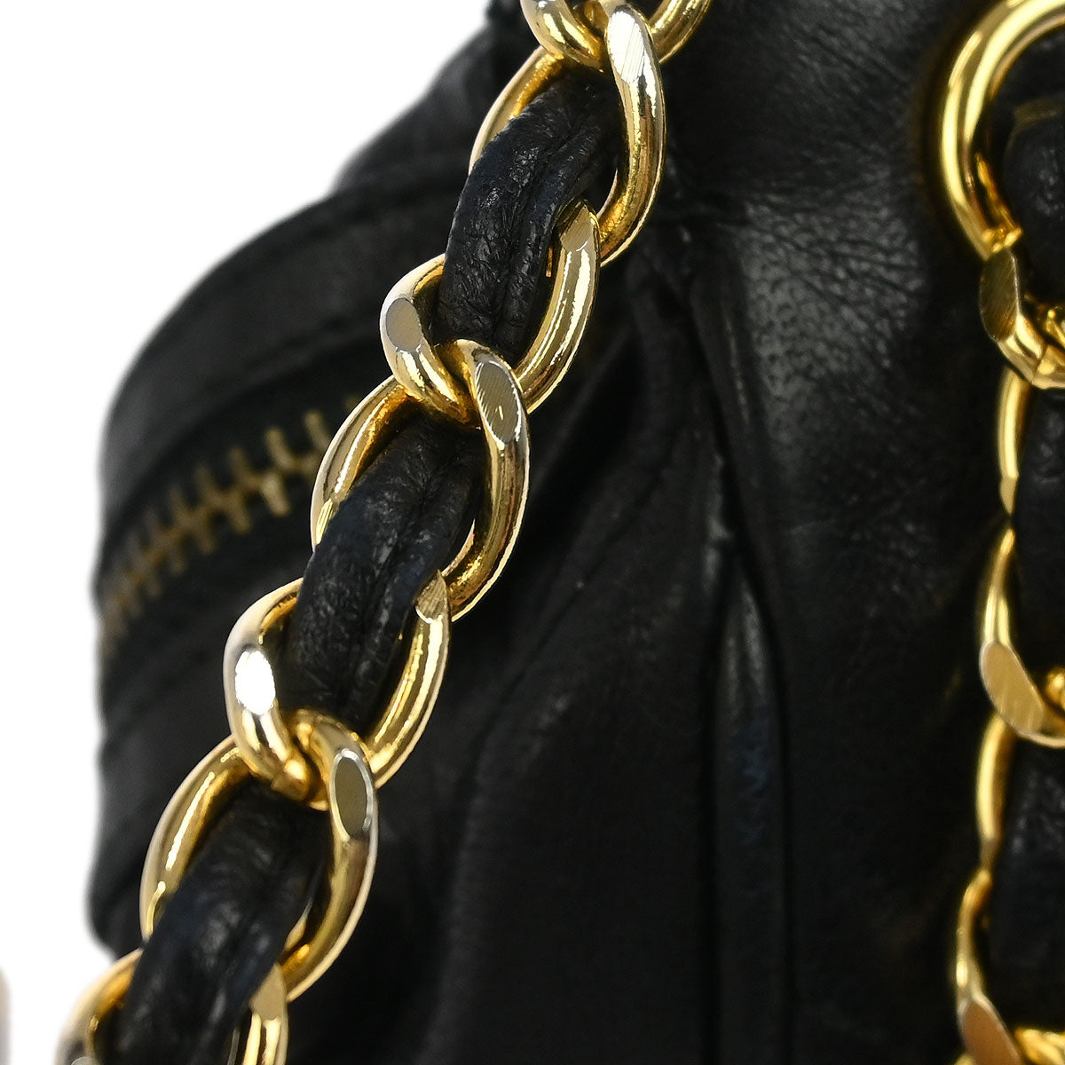 Chanel 1989-1991 Black Lambskin Shoulder Bag