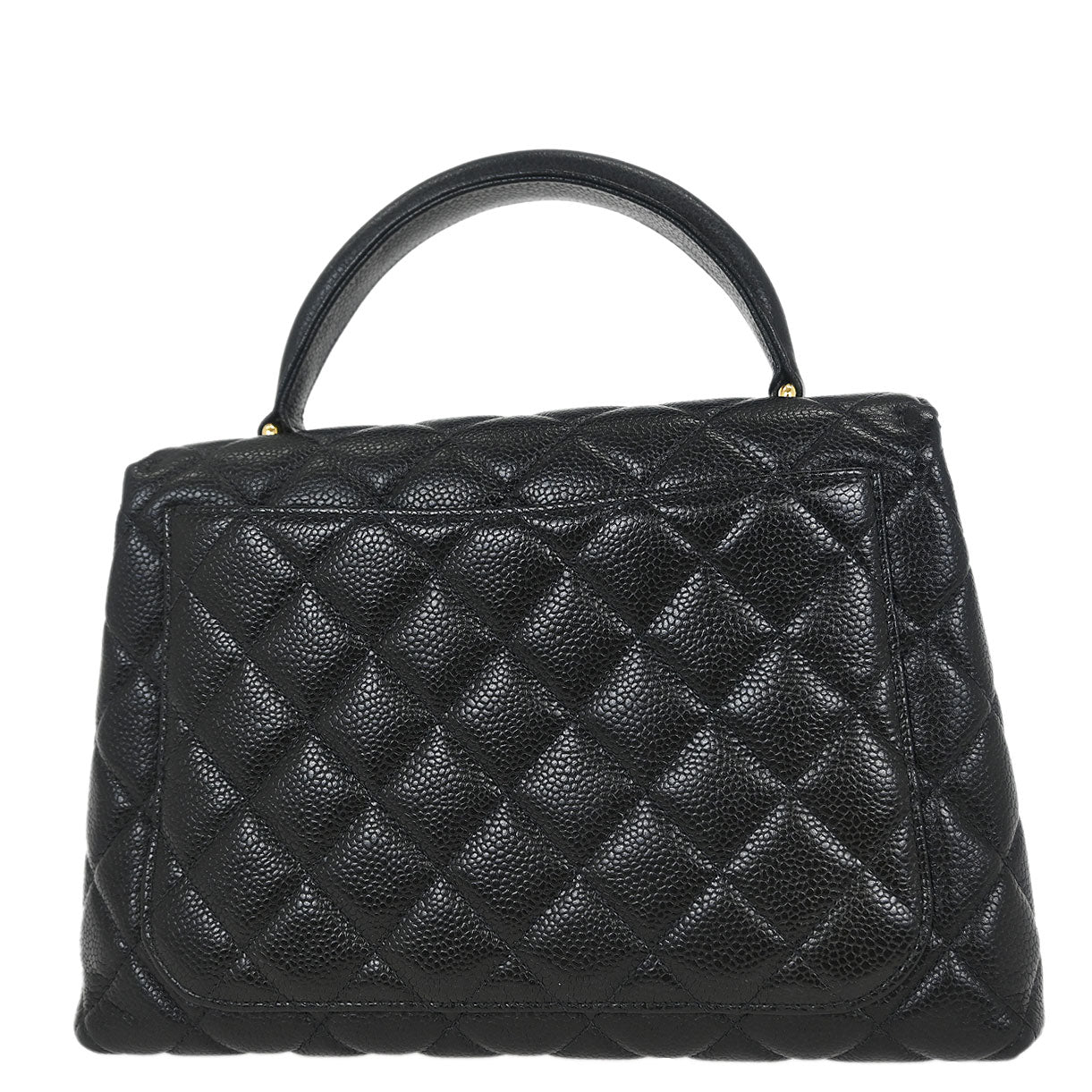 Chanel 1996-1997 Black Calfskin Kelly Top Handle Handbag
