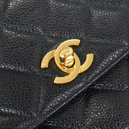 Chanel 1996-1997 Black Calfskin Kelly Top Handle Handbag