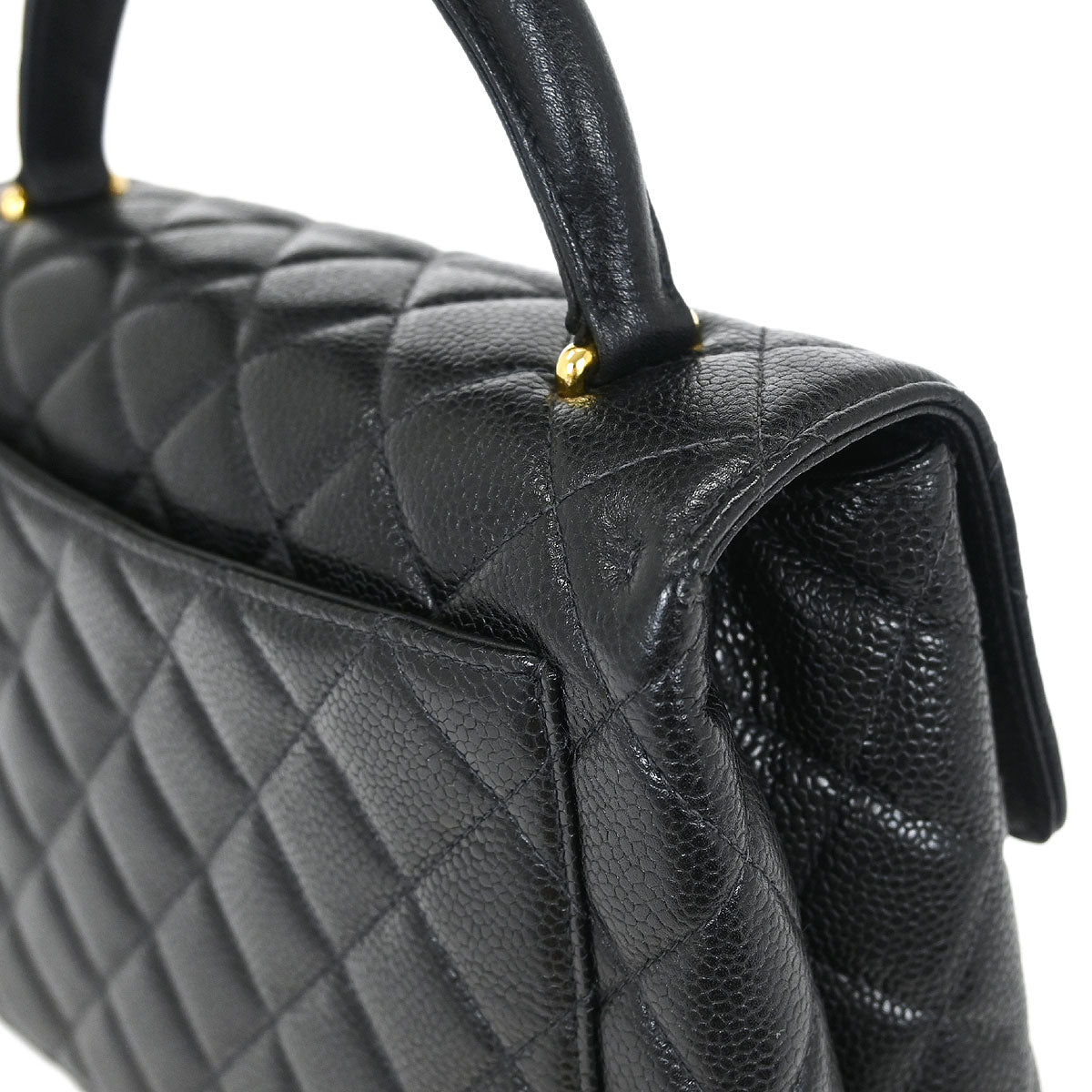 Chanel 1996-1997 Black Calfskin Kelly Top Handle Handbag