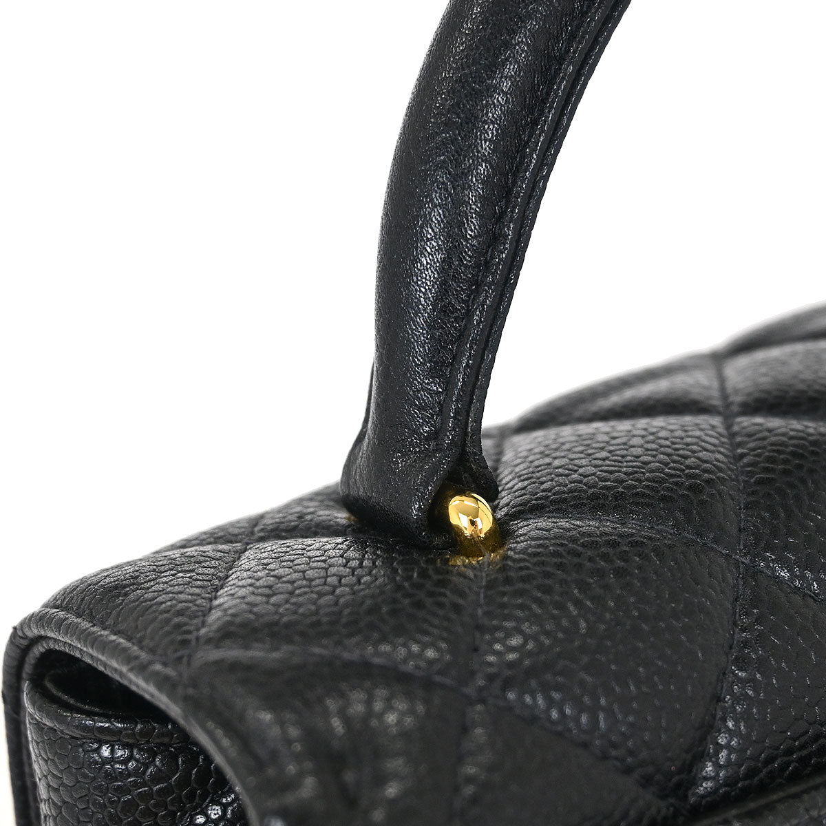 Chanel 1996-1997 Black Calfskin Kelly Top Handle Handbag