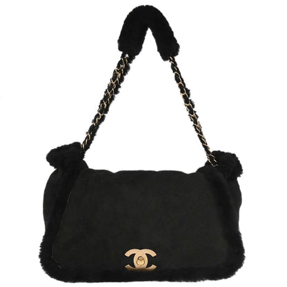 Chanel 2005-2006 Black Sheepskin Mouton Handbag