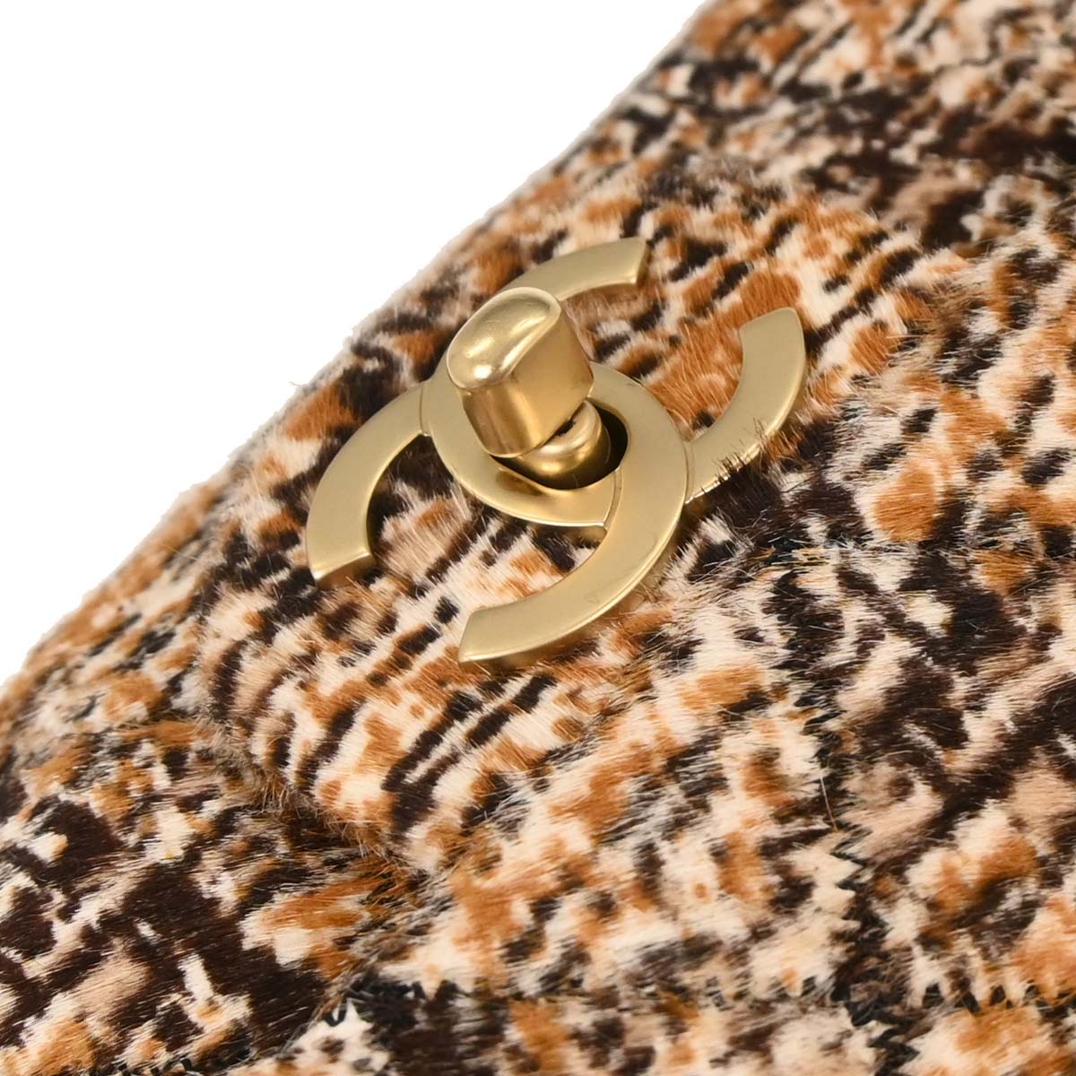 Chanel * 2006-2008 Brown Pony Hair East West Shoulder Bag