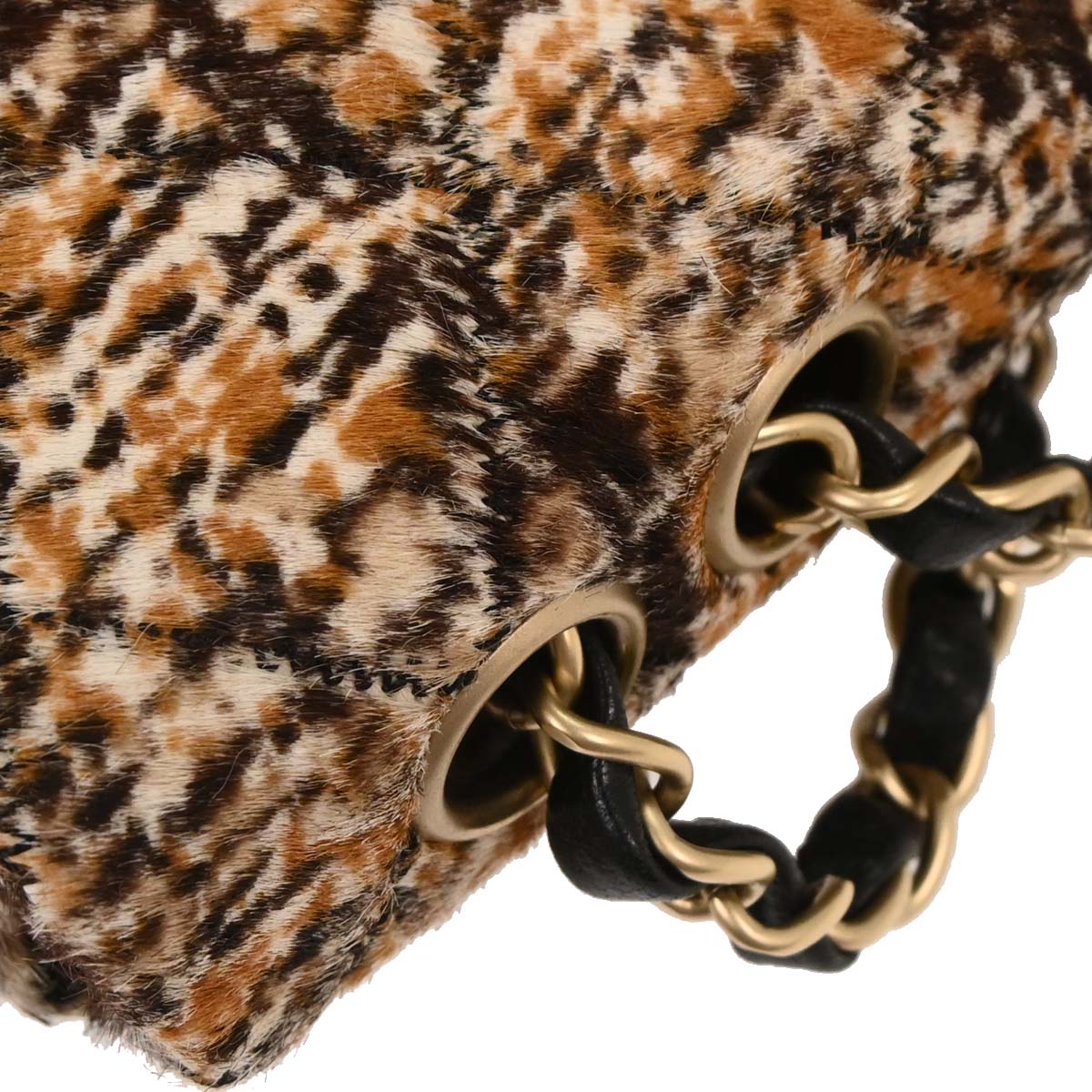 Chanel * 2006-2008 Brown Pony Hair East West Shoulder Bag