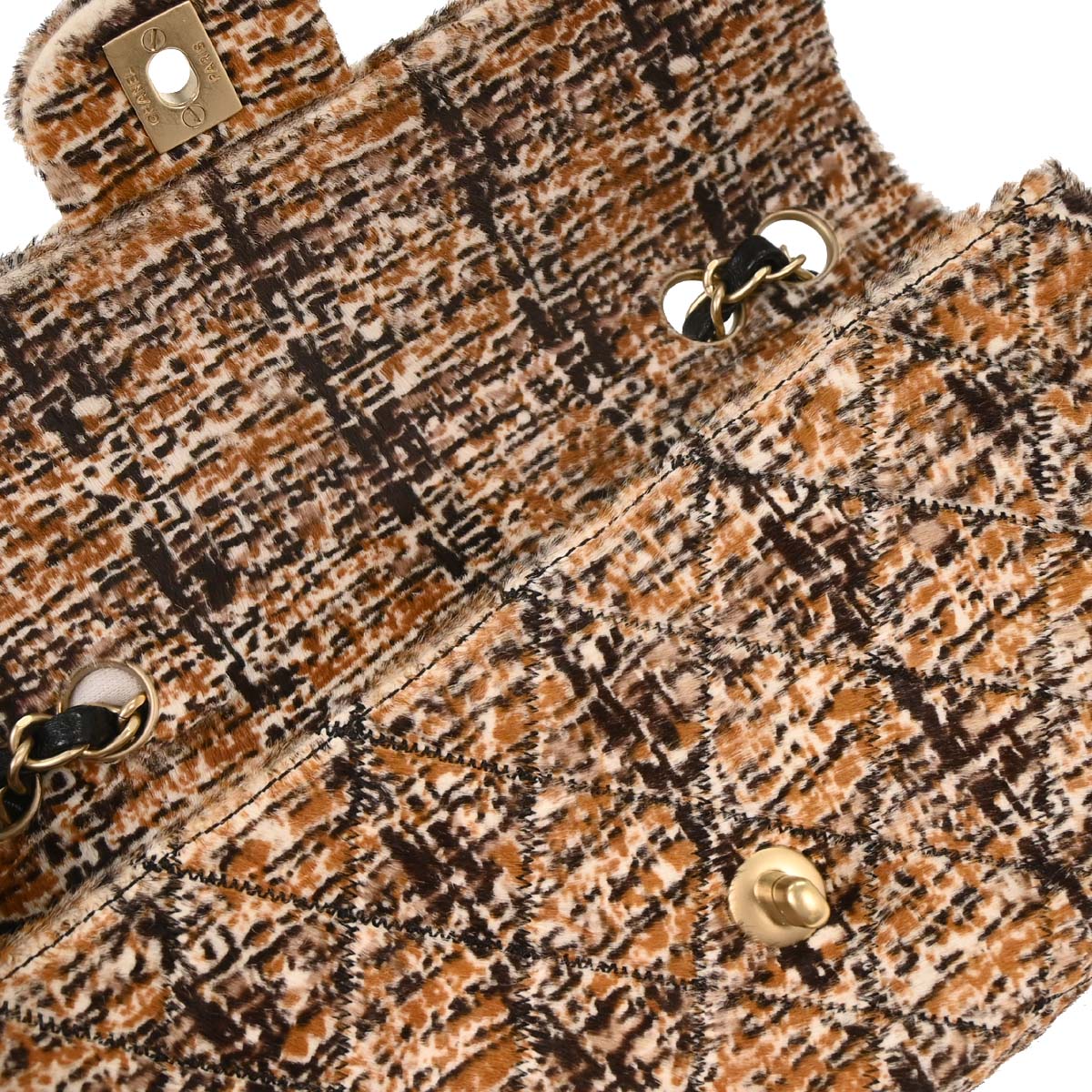 Chanel * 2006-2008 Brown Pony Hair East West Shoulder Bag